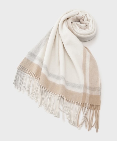 【名品／定番人気】ウールチェックストール