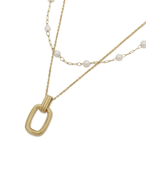 【ステンレス】MIXレイヤードチェーンネックレス