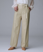 【ワイド/後ろゴム/シーズンレス】シルクネップツイードパンツ