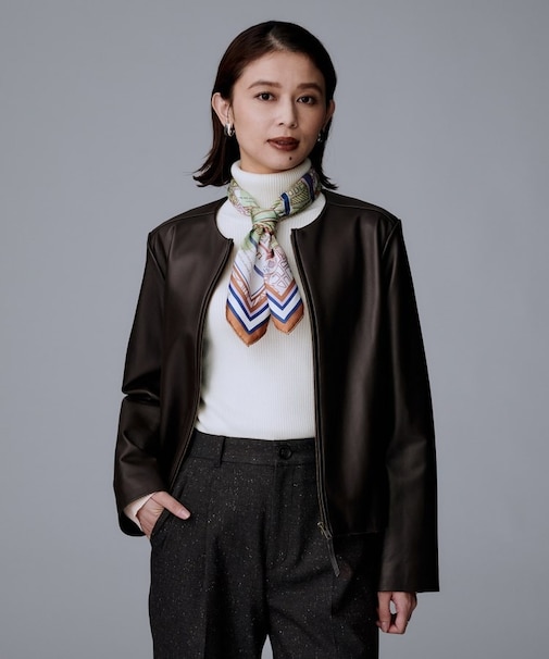 【着丈短め/柔らかな質感】ラムレザージャケット