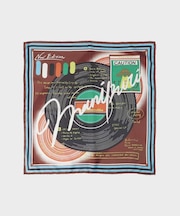 【manipuri】65×65正方形 レコード シルクスカーフ