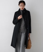 【きれいめ/スタイリッシュ】2WAYスタンドカラーロングコート