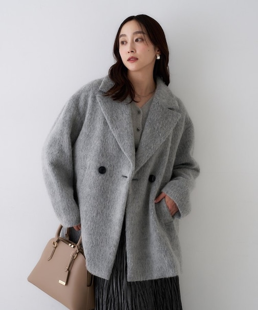 【エレガントジャケット/アウター】イタリアンシャギーPコート