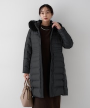 【はっ水機能/フード取り外し可/防寒】ロングダウンコート