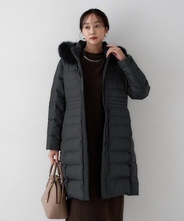 【はっ水機能/フード取り外し可/防寒】ロングダウンコート