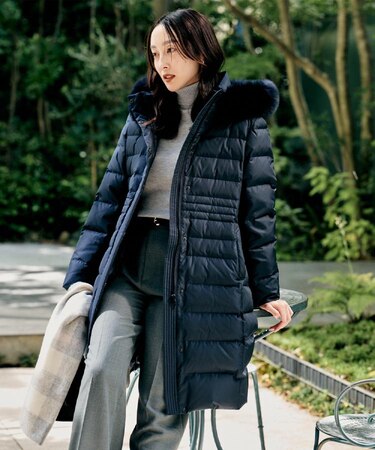 【はっ水機能/フード取り外し可/防寒】ロングダウンコート