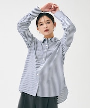 【重ね着レイヤード/スーツブラウス】ファインブロードベーシックシャツ