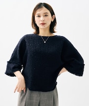 【きれいめ／体型カバー】ツイードドルマントップス