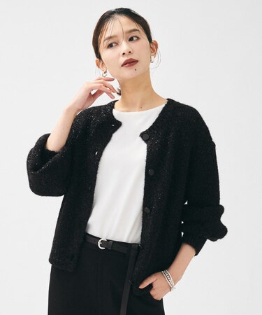 【ラメ風/着映え】ファンシーヤーン カーディガン