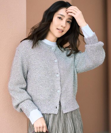 【ラメ風/着映え】ファンシーヤーン カーディガン