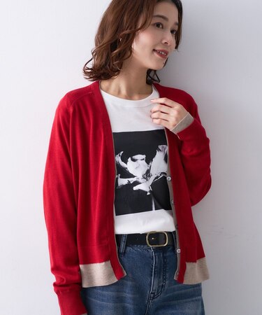 【Liyoca】ウールブレンド14G天竺カーディガン