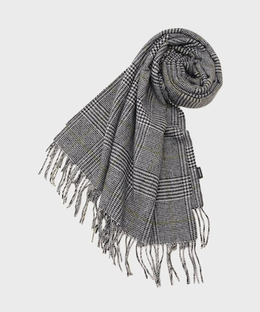 ハウンドトゥース柄ウールカシミヤストール