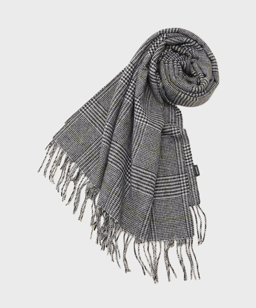 ハウンドトゥース柄ウールカシミヤストール