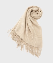 ハウンドトゥース柄ウールカシミヤストール