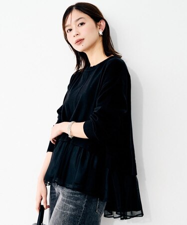 【TORRAZZO DONNA】ニット×チュールトップス