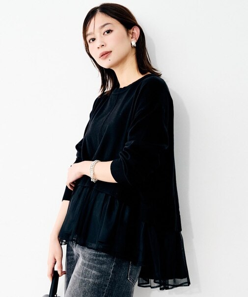 【TORRAZZO DONNA】ニット×チュールトップス