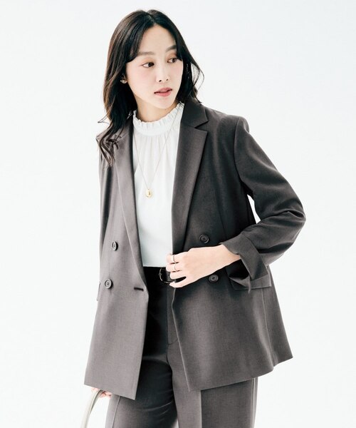 ライトウェイト ダブルブレストジャケット｜アンタイトルの通販｜&mall