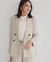 【接触令感/UVカット/洗える】エアリー ダブルブレストジャケット