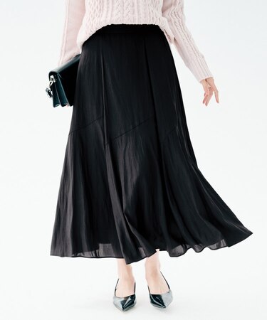 【洗える/セレモニーにも/後ろウエストゴム】ロングスカート