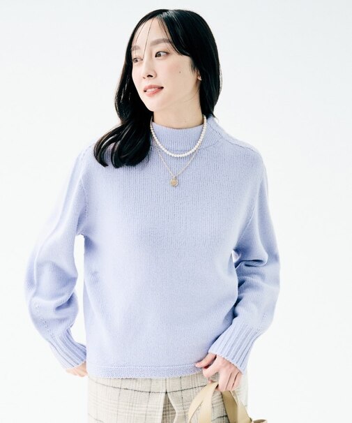 【ゆったりコンパクト】スポンディッシュ ボトルネックプルオーバー