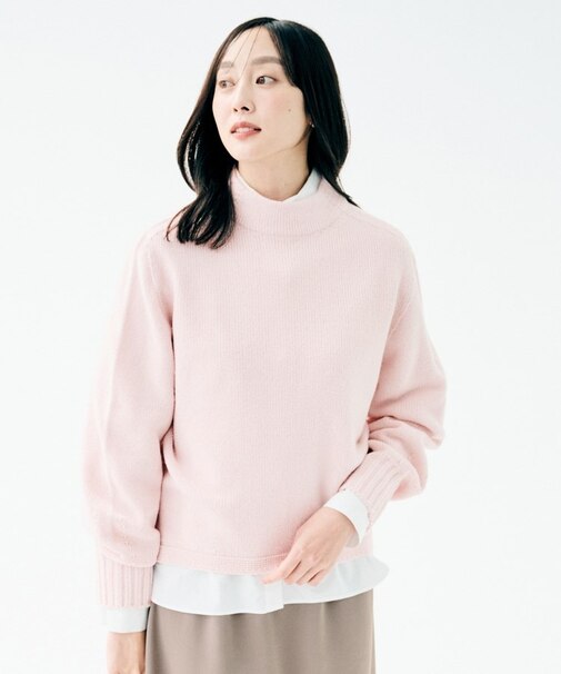 【ゆったりコンパクト】スポンディッシュ ボトルネックプルオーバー