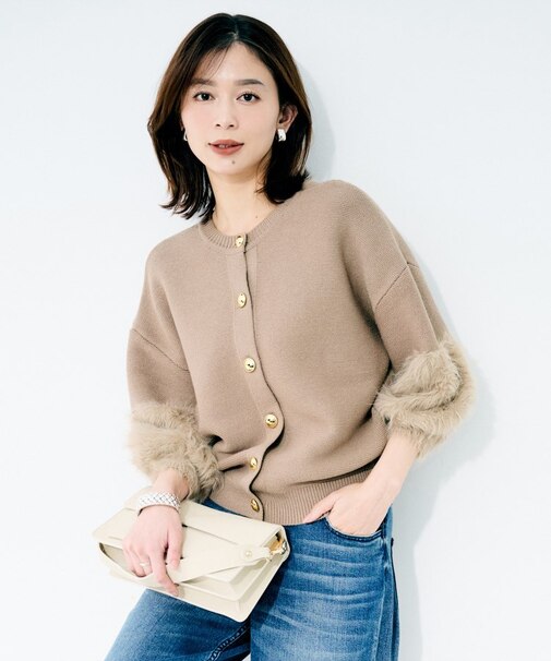 【TORRAZZO DONNA】ファースリーブ2wayプルオーバー