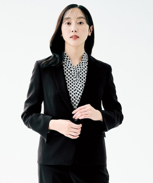 専用 新品 未使用 モラビト ブラン テーラードジャケット 40 黒 CARETTE（カレット） セットアップ 洗える ブラックフォーマル