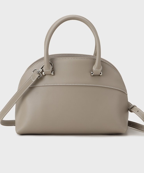 スプリットレザーラウンドボストンバッグ