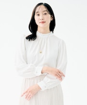 ハイネックフリル ブラウス