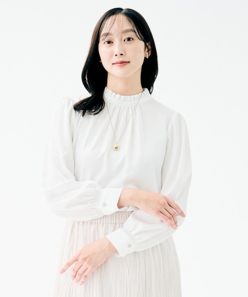 ハイネックフリル ブラウス
