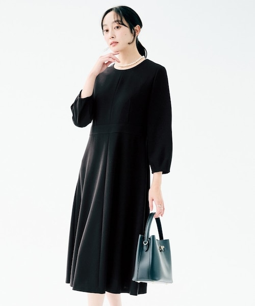 極美品 アンタイトル フレアワンピース ネイビー L 洗える Aライン 濃紺 フレアワンピース｜アンタイトルの通販｜&mall（アンドモール）三井