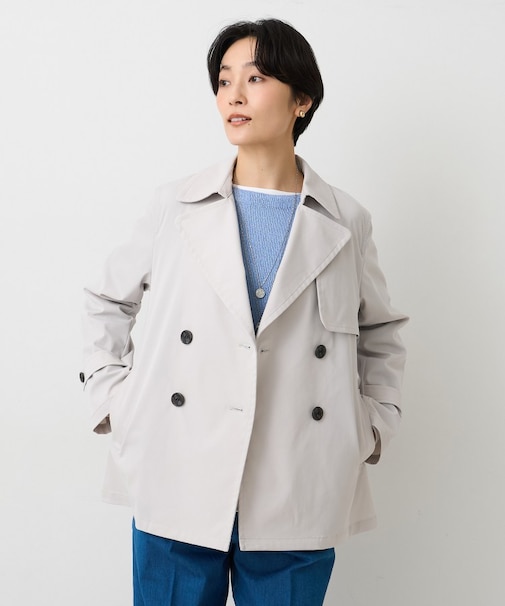 【はっ水/洗える/セレモニーにも】タスランショートトレンチコート