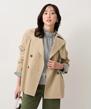 【はっ水/洗える/セレモニーにも】タスランショートトレンチコート