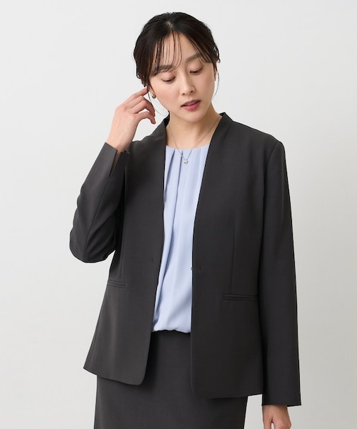 エアリーノーカラージャケット