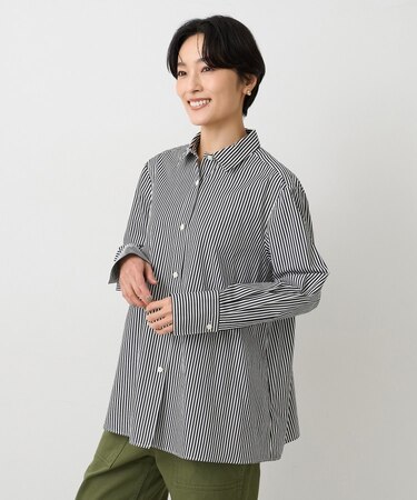 【コットン100/洗える】コットンブロードAラインシャツ