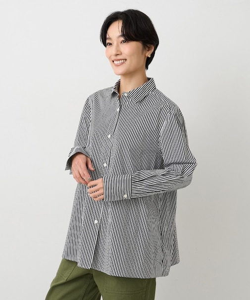 【コットン100/洗える】コットンブロードAラインシャツ