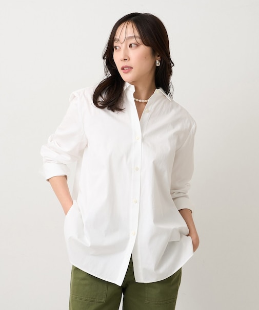 【コットン100/洗える】コットンブロードAラインシャツ