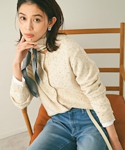 【洗える/すっきり丈】ラメノット ニットカーディガン