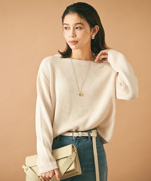 【洗える/光沢感】ファンシーヤーンニット