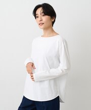 【洗える/レイヤードTシャツ】ラウンドテールジャージプルオーバー