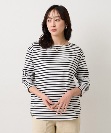 【洗える/レイヤードTシャツ】ラウンドテールジャージプルオーバー