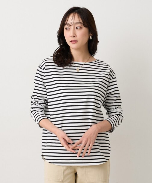 【洗える/レイヤードTシャツ】ラウンドテールジャージプルオーバー