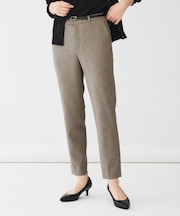 【通勤スーツ／入卒／セレモニー】ウーステッドカルゼ テーパードパンツ