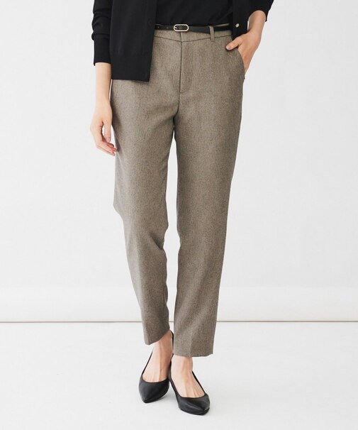 【通勤スーツ／入卒／セレモニー】ウーステッドカルゼ テーパードパンツ