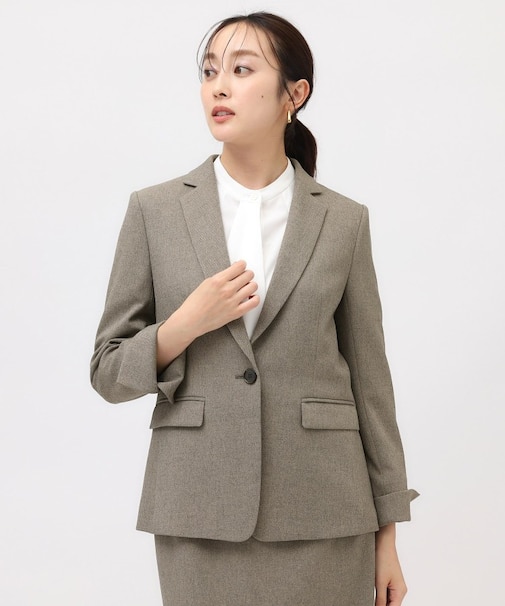 【通勤スーツ/入卒/セレモニー】ウーステッドカルゼ テーラードジャケット