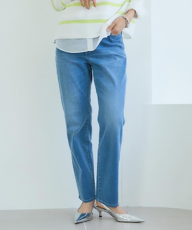 【新作デニム/快適に美シルエット見せ】MAKE×DENIMスリムストレート