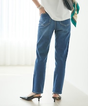 【新作デニム/快適に美シルエット見せ】MAKE×DENIMスリムストレート