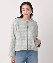 ツイードジップジャケット