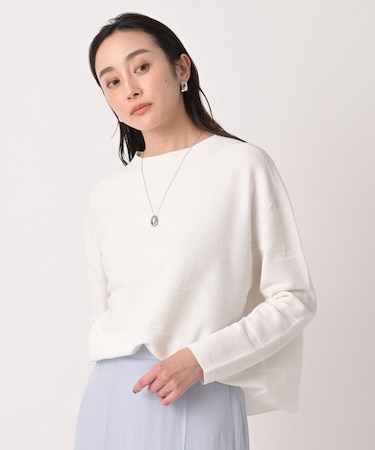 【ゆったり/洗える】クロップドニットプルオーバー