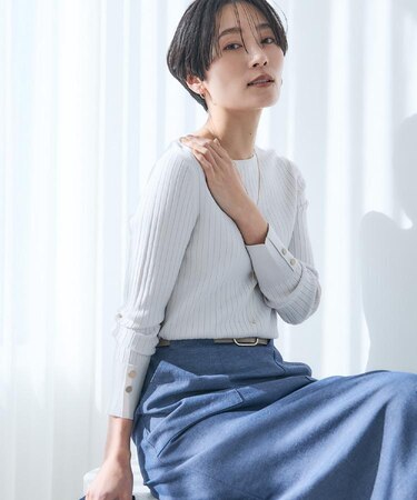 ワイドリブニットプルオーバー